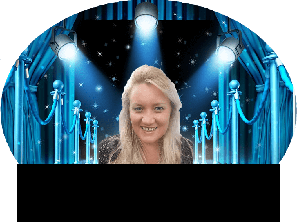 Blue Runway with photo of Kristy Huff